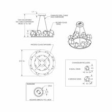 Load image into Gallery viewer, Gem Ring LED Chandelier - line drawing.
