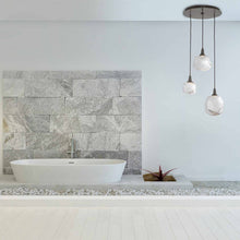 Load image into Gallery viewer, Gem Round LED Multi Light Pendant Light in bathroom.
