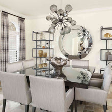 Load image into Gallery viewer, Gem Starburst LED Chandelier in dining room.
