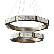 Load image into Gallery viewer, Glacier Double Tier LED Chandelier in Detail.
