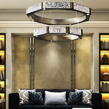Load image into Gallery viewer, Glacier Double Tier LED Chandelier in living room.
