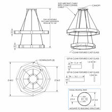 Load image into Gallery viewer, Glacier Double Tier LED Chandelier - line drawing.
