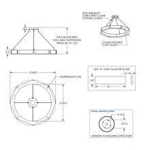 Load image into Gallery viewer, Glacier LED Chandelier - line drawing.

