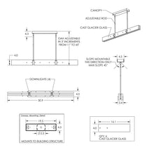 Load image into Gallery viewer, Glacier LED Linear Pendant Light - line drawing.
