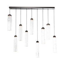 Load image into Gallery viewer, Ledgestone LED Linear Chandelier in Matte Black/Clear Glass (9-Light).
