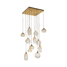 Load image into Gallery viewer, Misto Multi Light Pendant Light in Gilded Brass/Amber Glass (12-Light).
