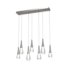 Load image into Gallery viewer, Raindrop LED Linear Pendant Light in Gunmetal (7-Light).
