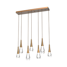 Load image into Gallery viewer, Raindrop LED Linear Pendant Light in Oil Rubbed Bronze (7-Light).
