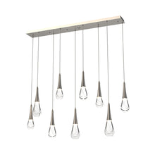Load image into Gallery viewer, Raindrop LED Linear Pendant Light in Metallic Beige Silver (9-Light).
