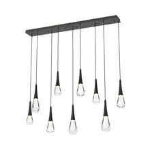 Load image into Gallery viewer, Raindrop LED Linear Pendant Light in Matte Black (9-Light).
