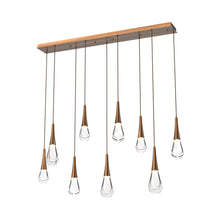 Load image into Gallery viewer, Raindrop LED Linear Pendant Light in Oil Rubbed Bronze (9-Light).
