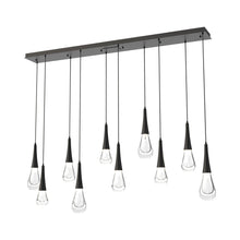 Load image into Gallery viewer, Raindrop LED Linear Pendant Light in Matte Black (10-Light).
