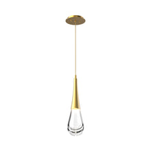 Load image into Gallery viewer, Raindrop LED Pendant Light in Gilded Brass.

