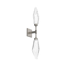 Load image into Gallery viewer, Rock Crystal LED Double Wall Light in Metallic Beige Silver/Chilled - Clear.
