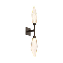 Load image into Gallery viewer, Rock Crystal LED Double Wall Light in Flat Bronze/Chilled - Amber.
