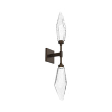 Load image into Gallery viewer, Rock Crystal LED Double Wall Light in Flat Bronze/Chilled - Clear.
