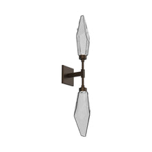 Load image into Gallery viewer, Rock Crystal LED Double Wall Light in Flat Bronze/Chilled - Smoke.
