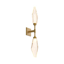 Load image into Gallery viewer, Rock Crystal LED Double Wall Light in Gilded Brass/Chilled - Amber.
