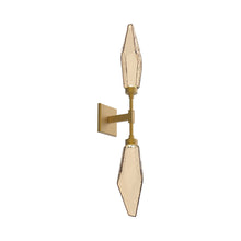 Load image into Gallery viewer, Rock Crystal LED Double Wall Light in Gilded Brass/Chilled - Bronze.
