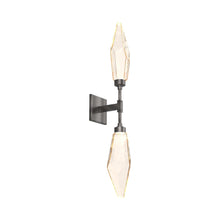 Load image into Gallery viewer, Rock Crystal LED Double Wall Light in Gunmetal/Chilled - Amber.
