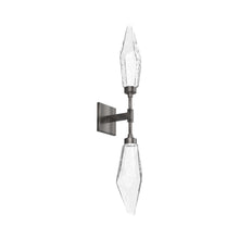 Load image into Gallery viewer, Rock Crystal LED Double Wall Light in Gunmetal/Chilled - Clear.
