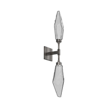 Load image into Gallery viewer, Rock Crystal LED Double Wall Light in Gunmetal/Chilled - Smoke.
