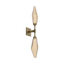 Load image into Gallery viewer, Rock Crystal LED Double Wall Light in Heritage Brass/Chilled - Bronze.
