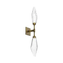 Load image into Gallery viewer, Rock Crystal LED Double Wall Light in Heritage Brass/Chilled - Clear.
