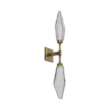 Load image into Gallery viewer, Rock Crystal LED Double Wall Light in Heritage Brass/Chilled - Smoke.

