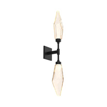 Load image into Gallery viewer, Rock Crystal LED Double Wall Light in Matte Black/Chilled - Amber.
