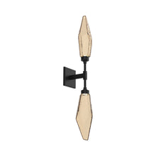 Load image into Gallery viewer, Rock Crystal LED Double Wall Light in Matte Black/Chilled - Bronze.
