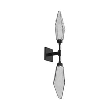 Load image into Gallery viewer, Rock Crystal LED Double Wall Light in Matte Black/Chilled - Smoke.
