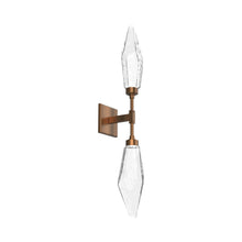 Load image into Gallery viewer, Rock Crystal LED Double Wall Light in Oil Rubbed Bronze/Chilled - Clear.
