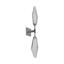 Load image into Gallery viewer, Rock Crystal LED Double Wall Light in Satin Nickel/Chilled - Smoke.
