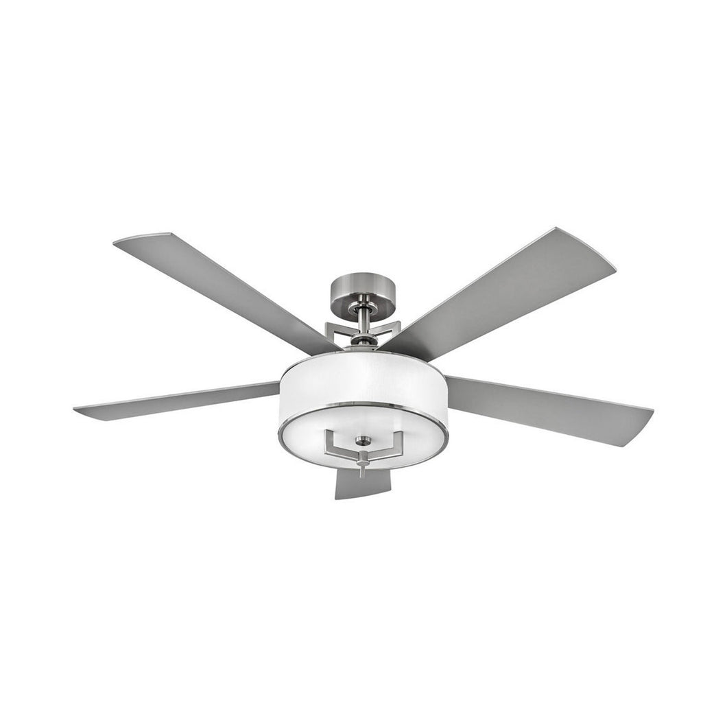 Hampton Led Ceiling Fan in Brushed Nickel.