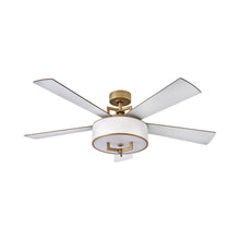 Load image into Gallery viewer, Hampton Led Ceiling Fan in Heritage Brass.
