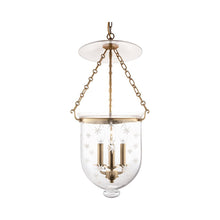 Load image into Gallery viewer, Hampton Pendant Light Medium/Aged Brass/Snowflakes.

