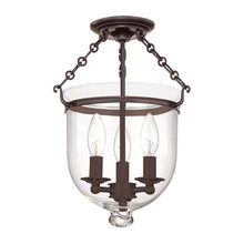 Load image into Gallery viewer, Hampton Semi Flush Mount Ceiling Light Small/Old Bronze/Clear.
