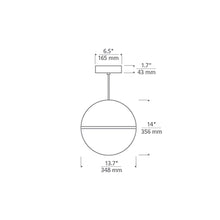 Load image into Gallery viewer, Hanea Grande LED Pendant Light - line drawing.
