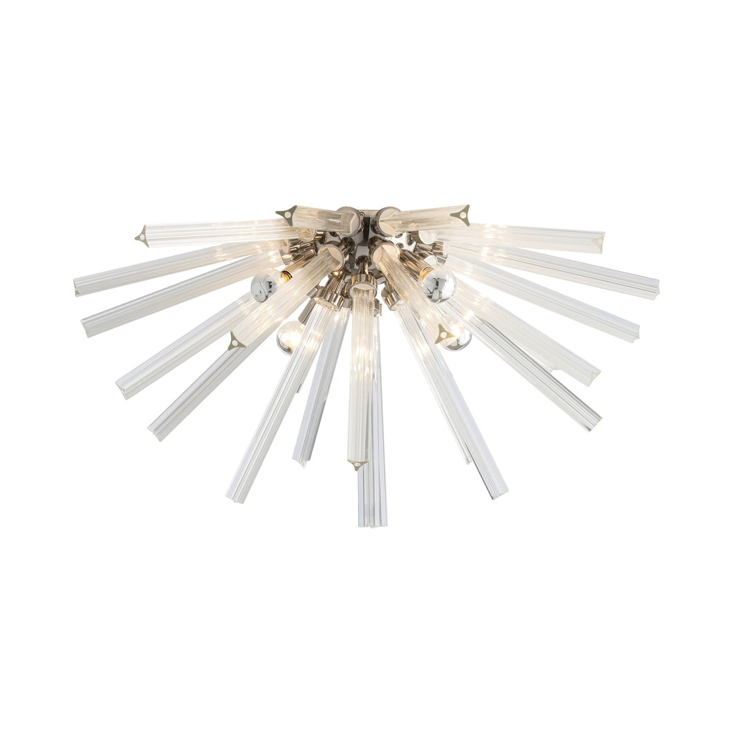 Hanley Flush Mount Ceiling Light in Polished Nickel.