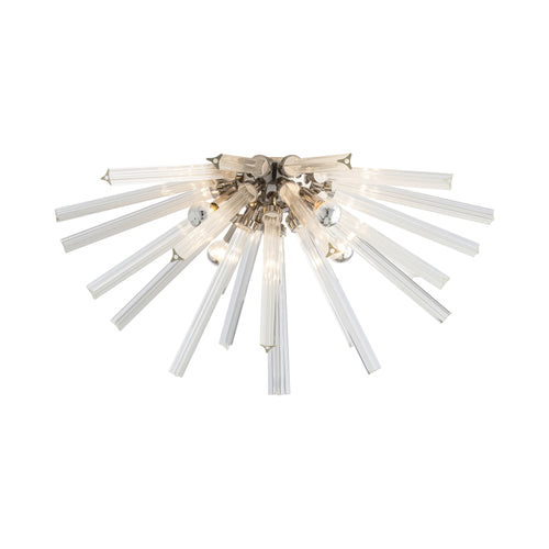 Hanley Flush Mount Ceiling Light in Polished Nickel.