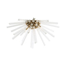 Load image into Gallery viewer, Hanley Flush Mount Ceiling Light in Antique Brass.
