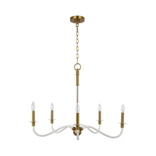 Load image into Gallery viewer, Hanover Chandelier in 5-Light/Burnished Brass.
