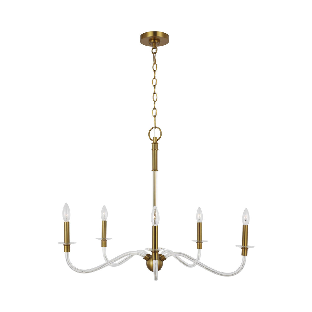 Hanover Chandelier in 5-Light/Burnished Brass.