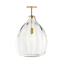 Load image into Gallery viewer, Harper Pendant Light in Clear/Natural Brass.
