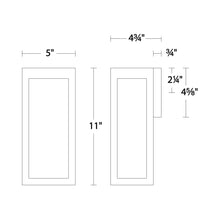 Load image into Gallery viewer, Hawthorne Outdoor LED Wall Light - line drawing.

