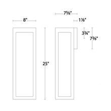 Load image into Gallery viewer, Hawthorne Outdoor LED Wall Light - line drawing.
