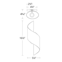 Load image into Gallery viewer, Helix Outdoor LED Wall Light - line drawing.
