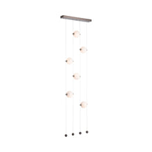 Load image into Gallery viewer, Abacus Floor to Ceiling Plug-In LED Light in 5-Light/Black/Abacus Opal Glass.
