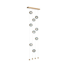 Load image into Gallery viewer, Abacus Floor to Ceiling Plug-In LED Light in 5-Light/Black/Abacus Cool Grey Glass.
